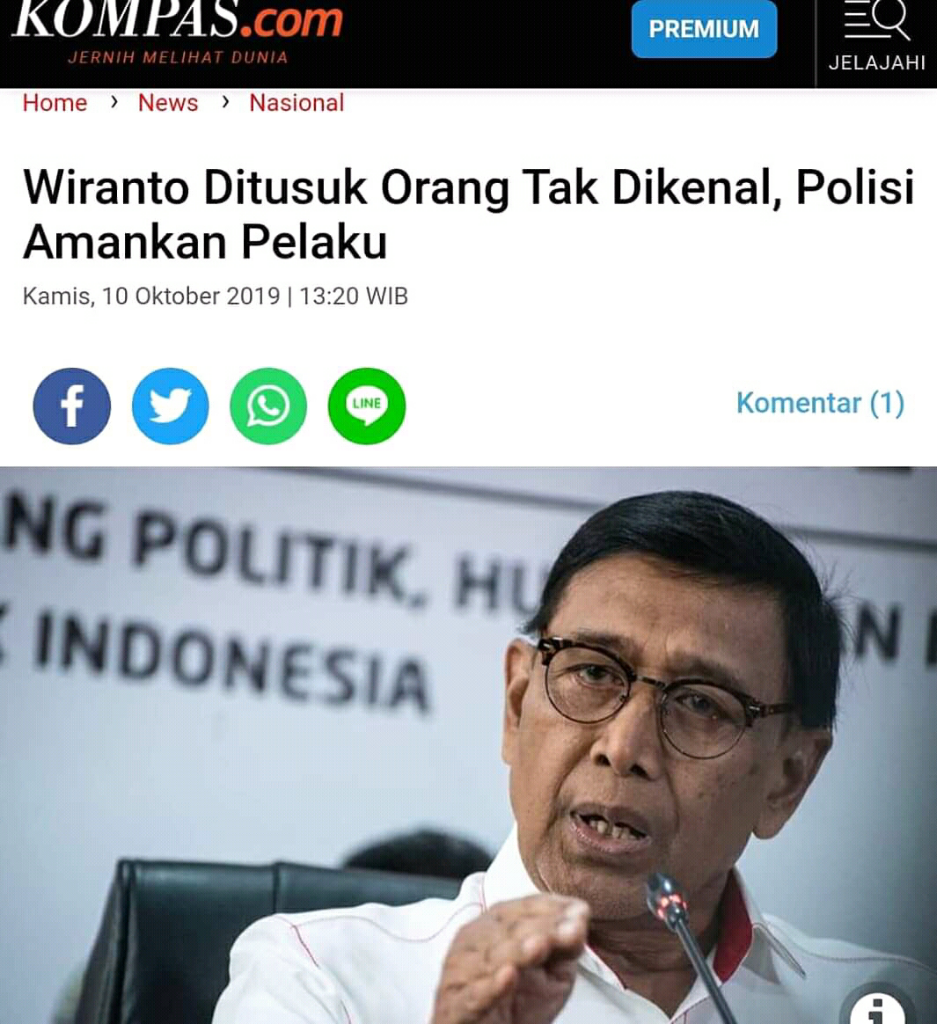 Wiranto Menkopolhukam Di Serang Di Tusuk Orang Tak Dikenal 