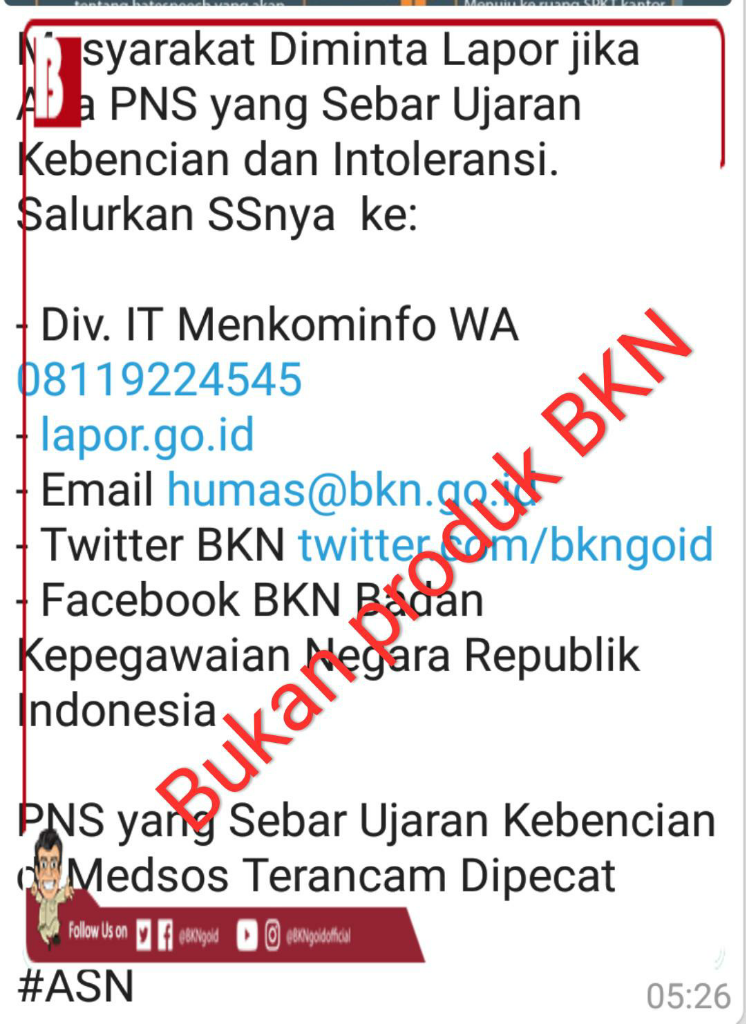 Fakta Tangkapan Layar Ujaran Kebencian, Diminta Lapor ke BKN