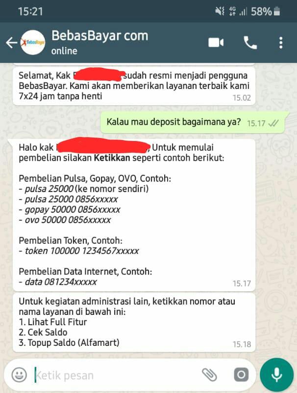 &#91;WOW&#93; Transaksi Hanya Dengan Chatt WA? Hanya BebasBayar Yang Bisa. Ini Review Ane