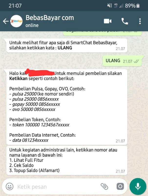 &#91;WOW&#93; Transaksi Hanya Dengan Chatt WA? Hanya BebasBayar Yang Bisa. Ini Review Ane