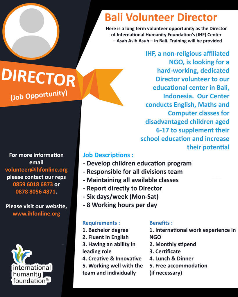 Direktur Relawan di IHF Bali Center