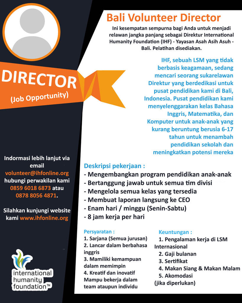 Direktur Relawan di IHF Bali Center