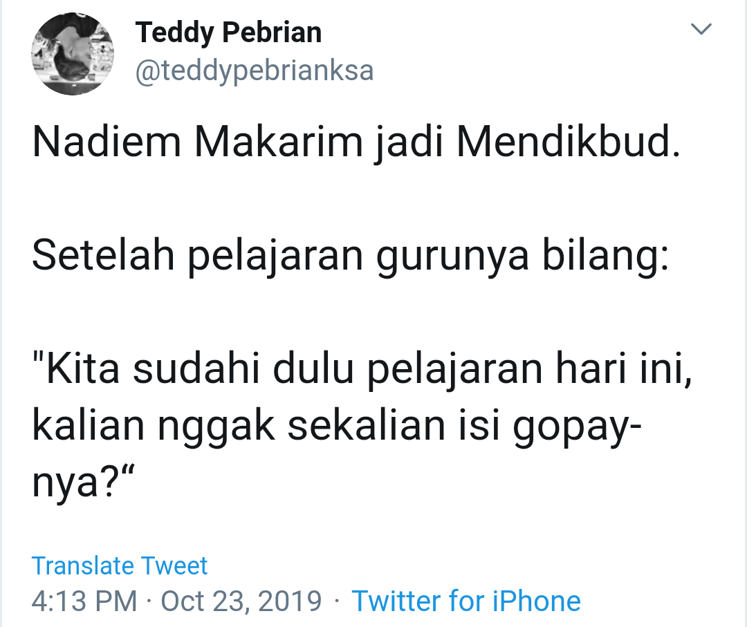 Cuitan Kocak Netizen saat Ex-CEO Gojek Jadi Mendikbud