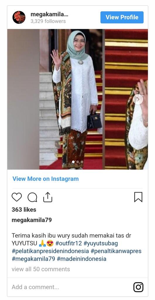 Bukan Hermes, Tas Istri Ma'ruf Amin yang Viral Ternyata Buatan Brand Lokal