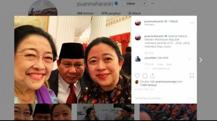 Prabowo dan Megawati Tambah Akrab, Puan Unggah Fotonya