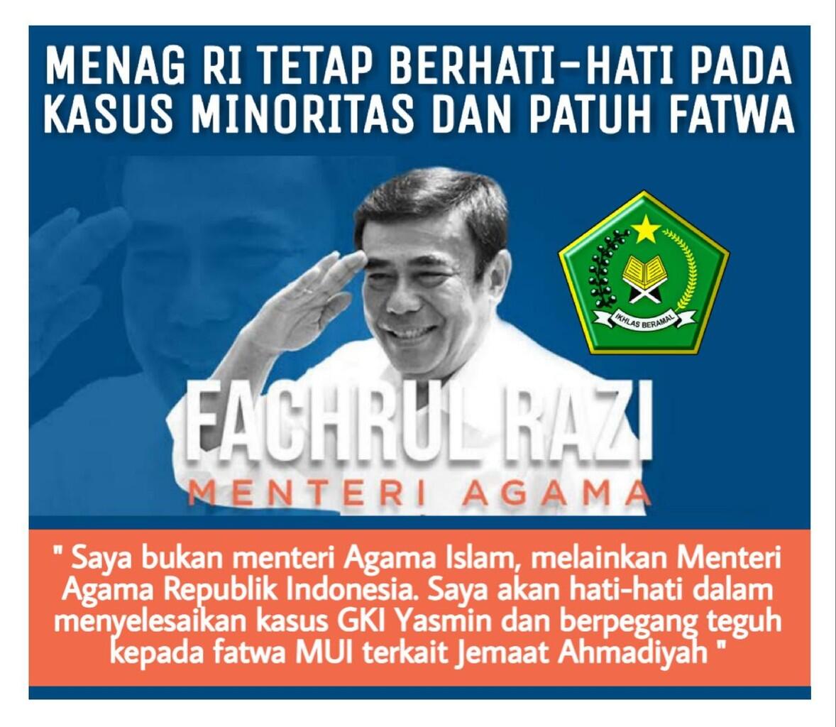 Mengayomi, Menteri Agama Tegaskan akan Berdiri di Atas Semua Agama