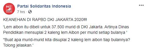 Anggaran Lem Aibon Rp 82,8 Miliar Disdik DKI untuk Murid Dipertanyakan