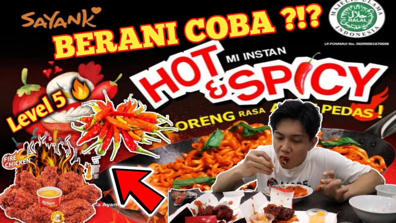 Spicy Challenge ! Hot And Spicy Noodle With Fire Chicken 🔥 Level 5 !