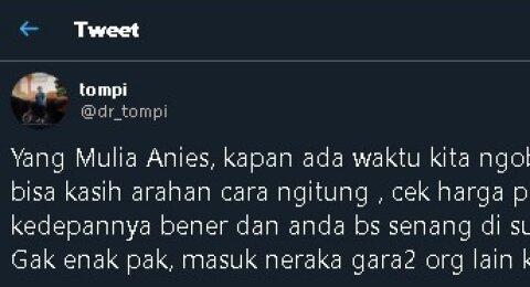 Soal e-Budgeting, Tompi: Yang Mulia Anies, Saya Bisa Kasih Arahan Ngitung