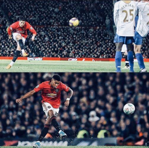 Tendangan Bebas Rashford Disebut Mirip Gaya Cristiano Ronaldo, Setuju??
