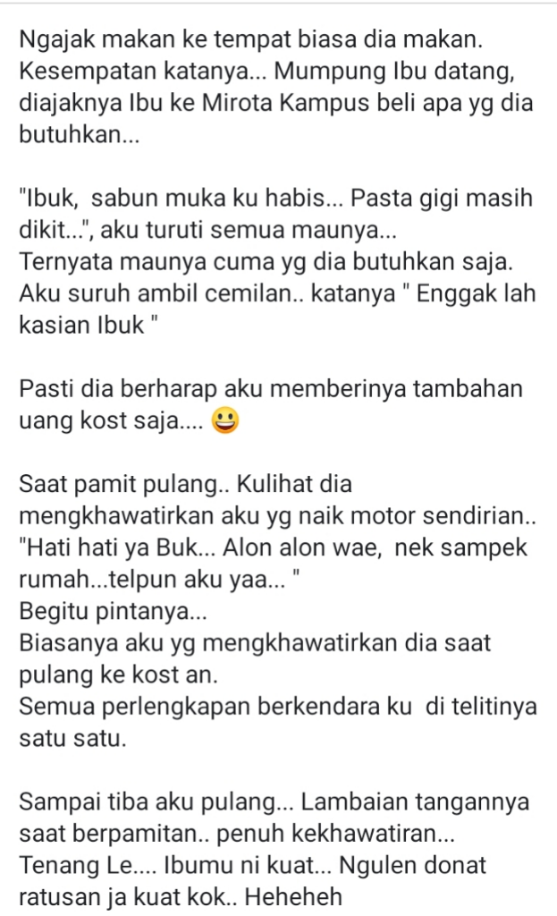 Viral Curhatan Sang Ibu Saat Main ke Kost Anaknya Mengharu Biru, ada Apa?