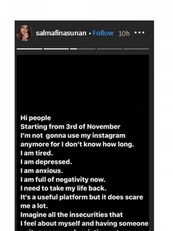 Mengaku Depresi & Pamit dari Instagram, 10 Unggahan Terakhir Salmafina