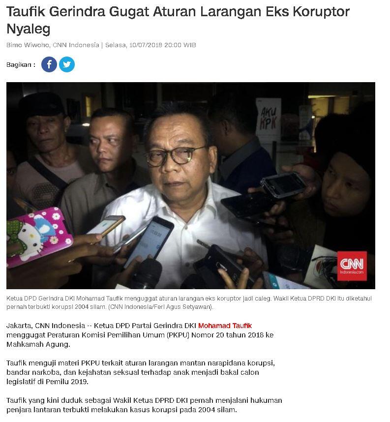 Kalau Pezina Saja Tak Boleh Maju Pilkada, Bagaimana Mungkin Eks Koruptor Dibolehkan? 
