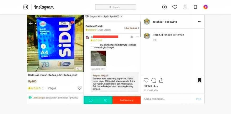 Loh! Beli Kertas Murah Cuma Rp.100, Pembeli Ini Malah Ngamuk Ke Online Shop!