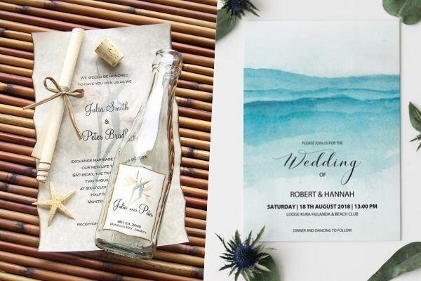 9 Inspirasi Desain Undangan Pernikahan Tema Pantai, Unik Banget!