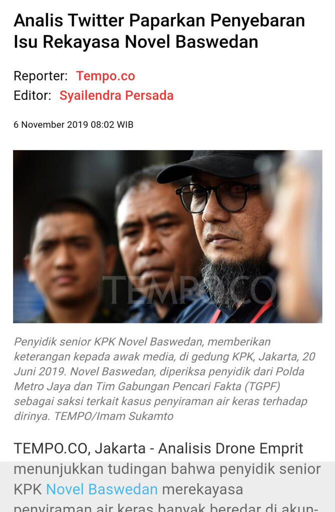 Jurnalis yang Videonya Diviralkan untuk Sudutkan Novel Baswedan Angkat Bicara