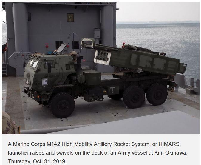 In military first, Army gives Marine Corps rocket system platoon a lift off Okinawa