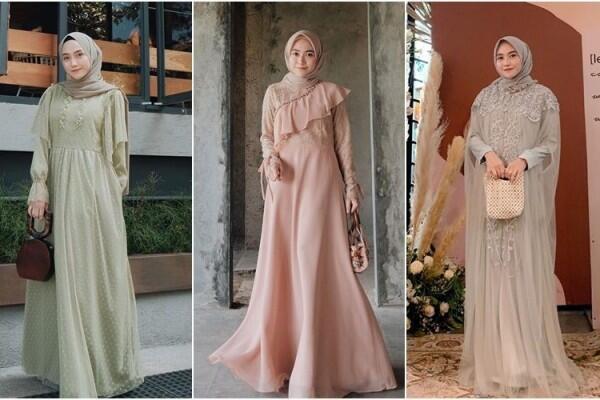 Inspirasi Gaun Pesta dengan Hijab Nisa Cookie, Bertema Pastel Kekinian