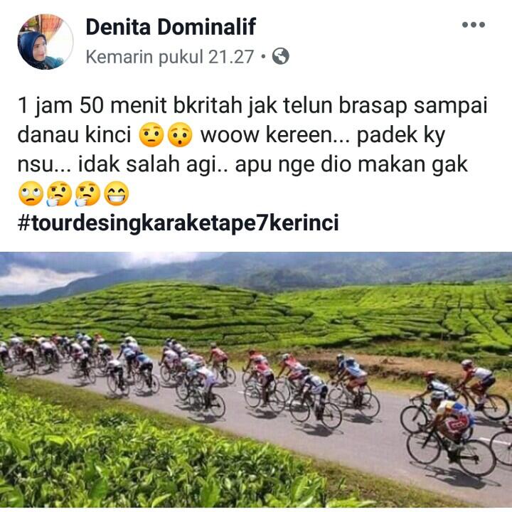 Tour de Singkarak 2019, Etape 7-8 Kerinci Jambi Jadi Rute Terindah. Pecah Rekor MURI!