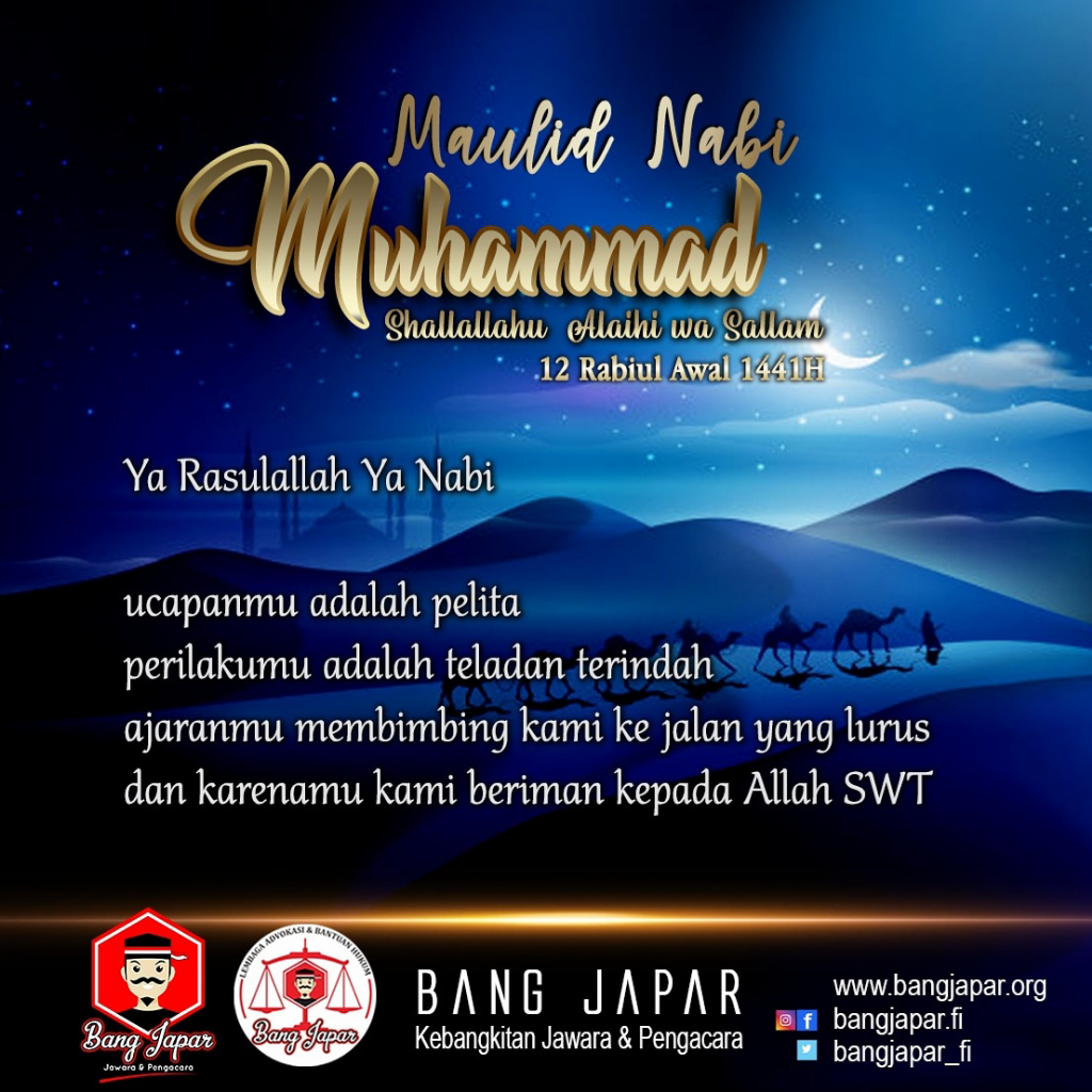 Bang Japar komwil Jaksel Mengucapkan Selamat Memperingati & Merayakan Mulid Nabi SAW