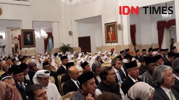 Ma'ruf Beri Sambutan Acara Maulid Nabi di Istana, Jokowi Mesem-Mesem