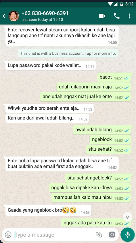 Penipuan pembeli akun steam