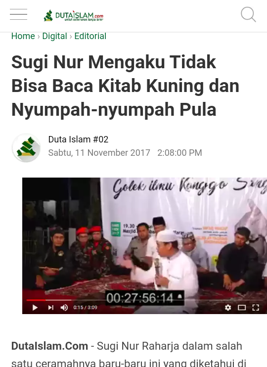 Ma'ruf Amin: Bayak Ulama Tapi Tidak Pernah Mondok, Enggak Paham Baca Kitab