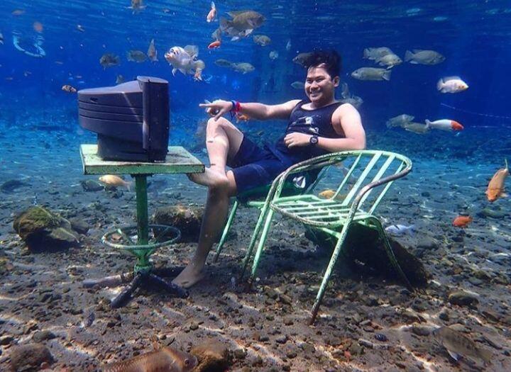 Serunya Liburan Ke Umbul Ponggok, Klaten. Tetap Eksis Meski Di Dalam Air