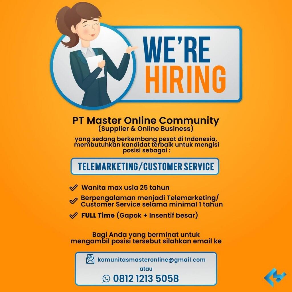 OPEN RECRUITMEN TELEMARKETING/DIGITAL MARKETING/CS JAKARTA