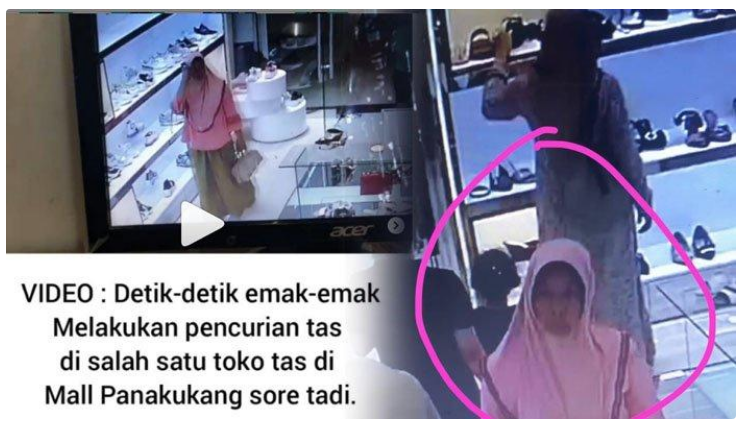 Lihainya Emak-emak Mencuri Tas di Mall, Aksinya Tertangkap CCTV...
