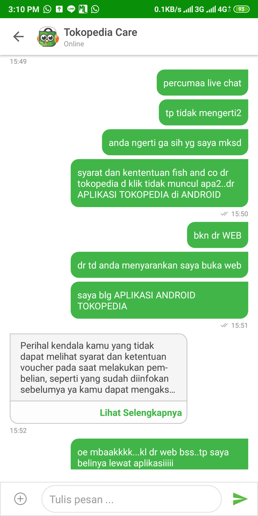 Aplikasi Android Tokopedia Yang Salah Minta Retur Dana Ga Bisa