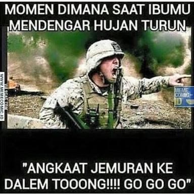 Berikut Ini 10 Meme Tentang Hujan dari yang Kocak Sampai Bucin Abis!