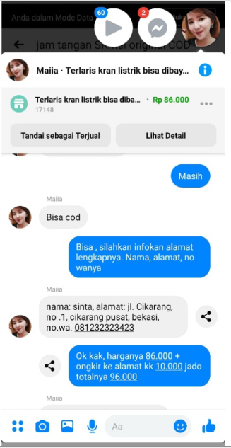 Cara Dropship di Facebook Tanpa Modal (Transaksi aman, Pembeli bayar lewat kurir)