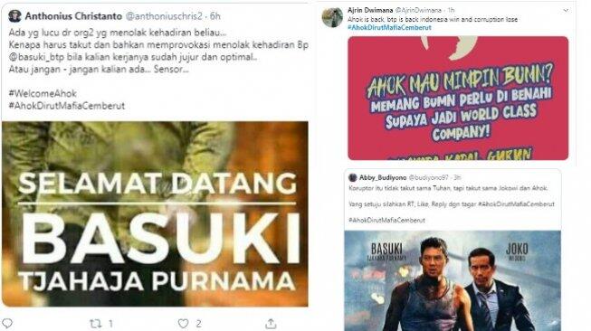 #AhokDirutMafiaCemberut Trending, Warganet Dukung BTP Jadi Bos BUMN