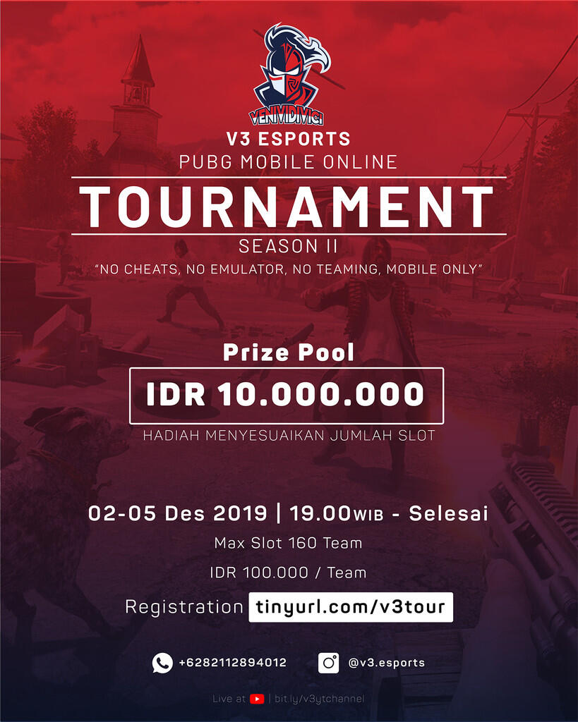 &#91;Tournament PUBGM&#93; - V3 eSports PUBG Mobile Online Tournament Season II