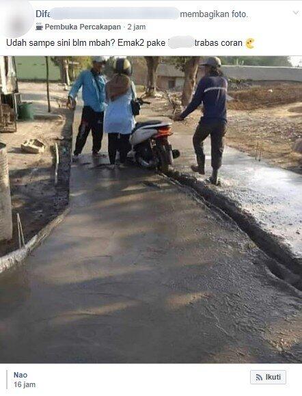 Viral Pemotor Nekat Terobos Jalan Beton Basah, Warganet: Bar-Bar Sangat!