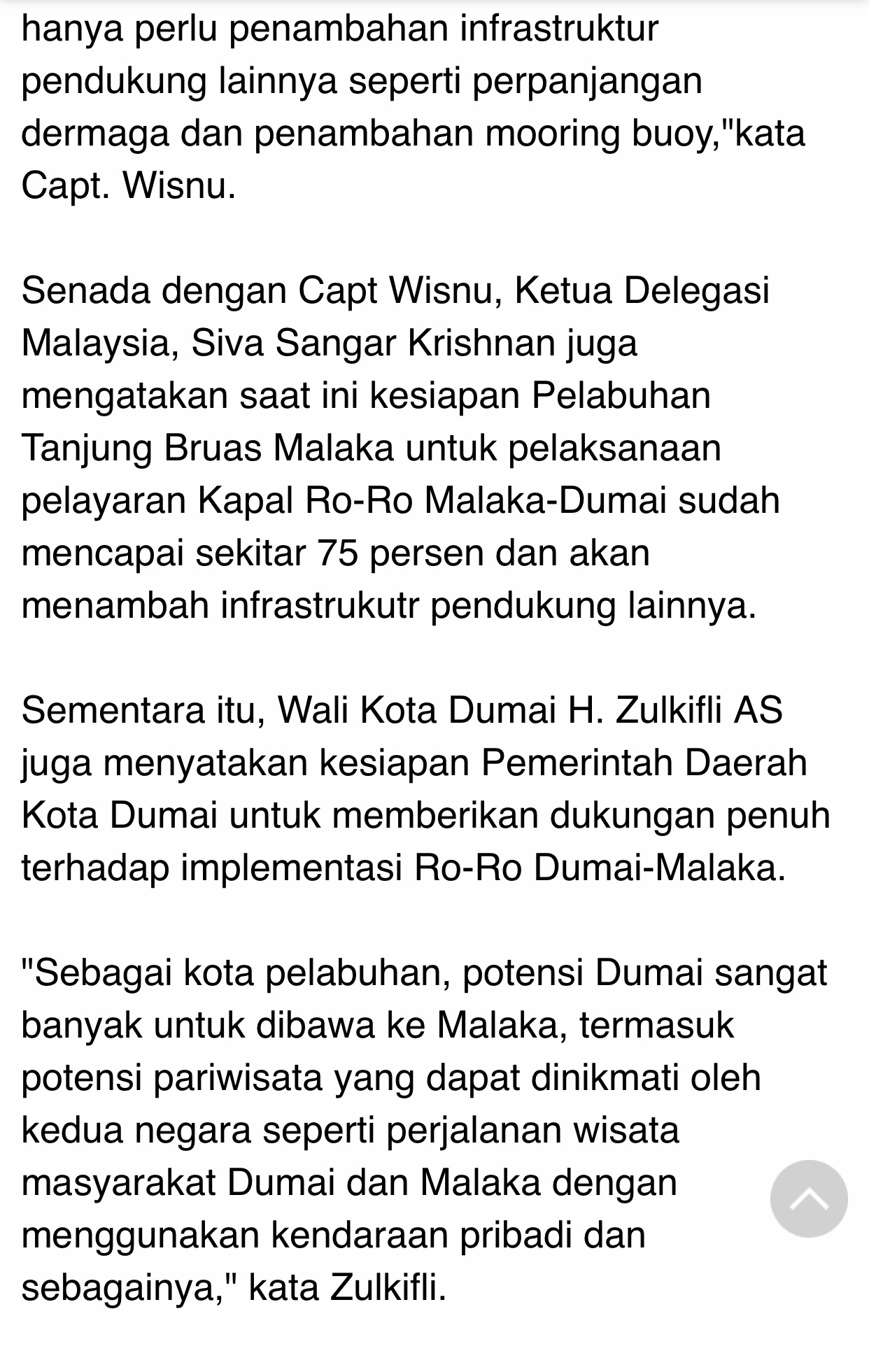 RI-Malaysia Bertemu Bahas Persiapan Pelayaran Ro-Ro Dumai-Malaka