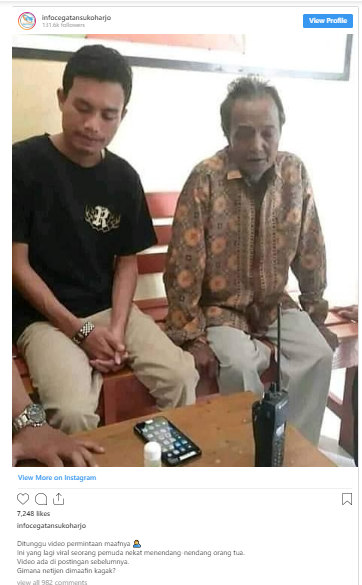Viral Video Seorang Pemuda Tendang Pria Lansia, Warganet: Semoga Dapat Hidayah!