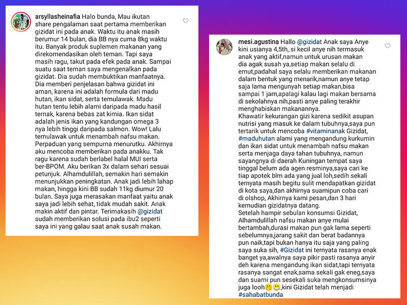 Testimoni GIZIDAT Dari Para Bunda, Madu Herbal Alami Penambah Nafsu Makan Anak