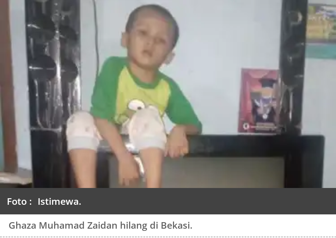 Ghaza, Anak Berkebutuhan Khusus Hilang di Bekasi