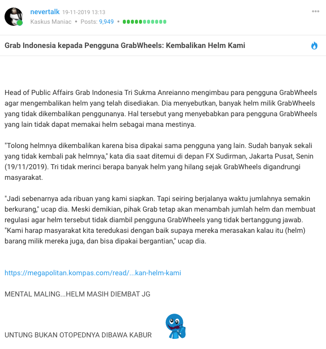 Polisi dan Dishub Sepakati Regulasi untuk GrabWheels, Ini Isinya