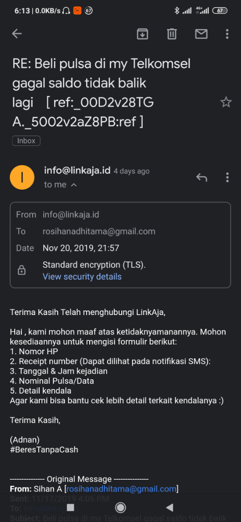 Pelayanan LinkAja Parah Banget