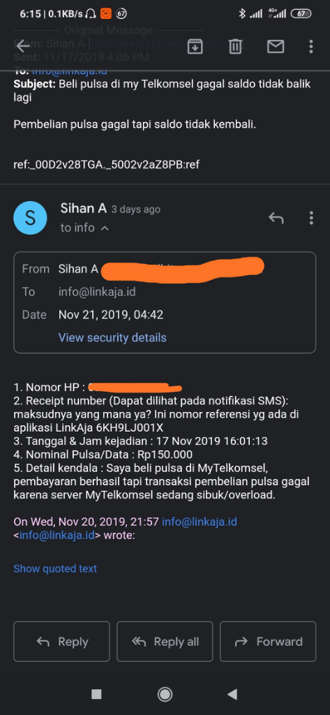 Pelayanan LinkAja Parah Banget