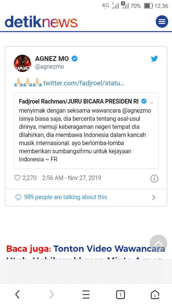 Fadjroel Bela Agnez Mo: Wawancaranya Biasa Saja