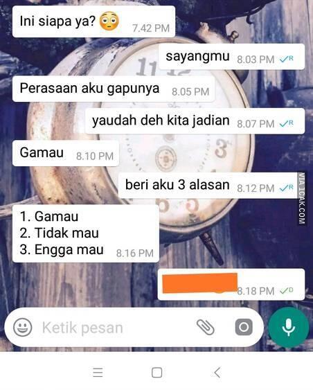 Chat Lucu Saat Ditolak, Bikin Ngakak Kejang-Kejang atau Prihatin Nih?