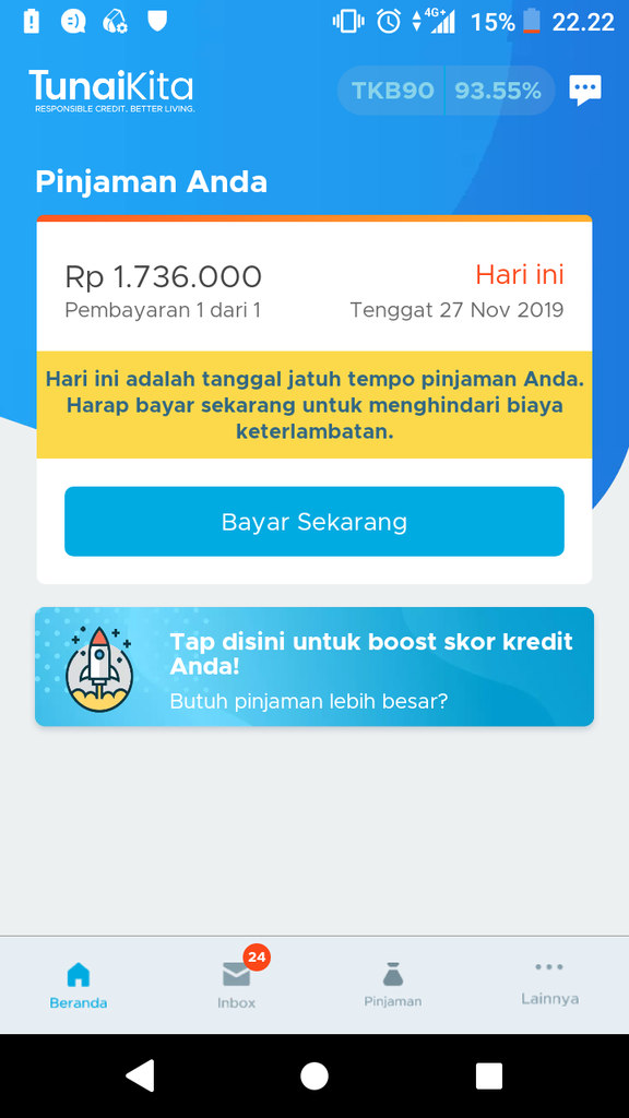 KELUHAN APLIKASI TUNAI KITA