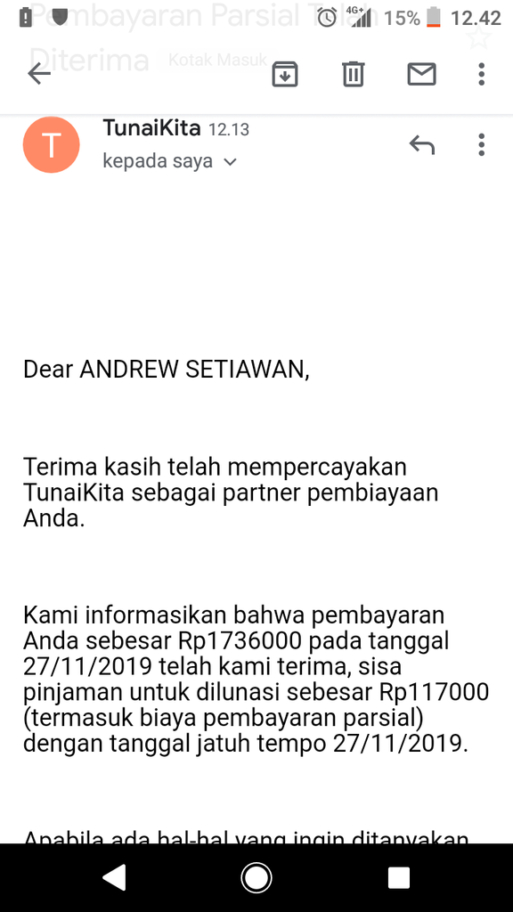 KELUHAN APLIKASI TUNAI KITA