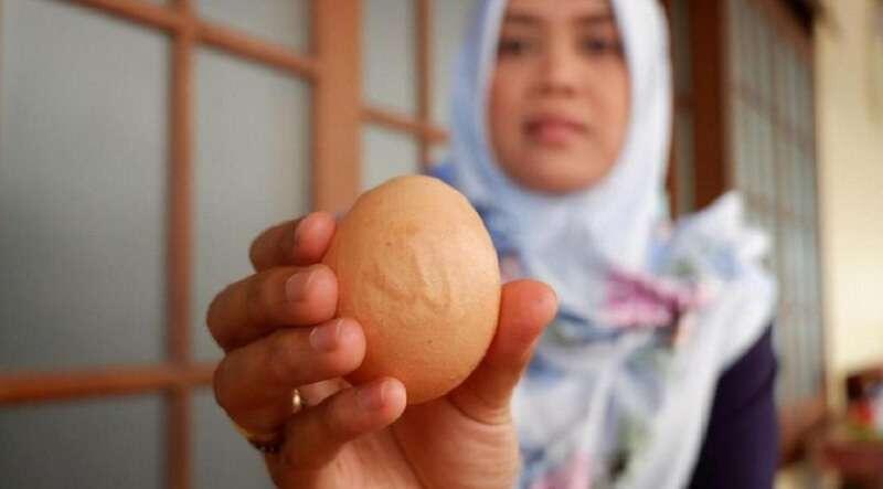 Telur Bertuliskan Allah Hebohkan Warga Surabaya