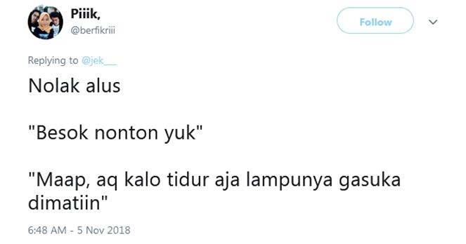 12 Twit Lucu Super Nyeleneh Nolak Halus yang Bikin Jomlo Kejang-kejang! Kasihan Gak?