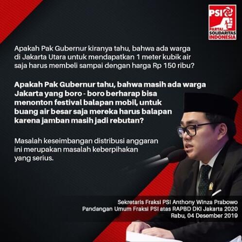 PSI Mempertanyakan Keberpihakan Anggaran DKI Jakarta